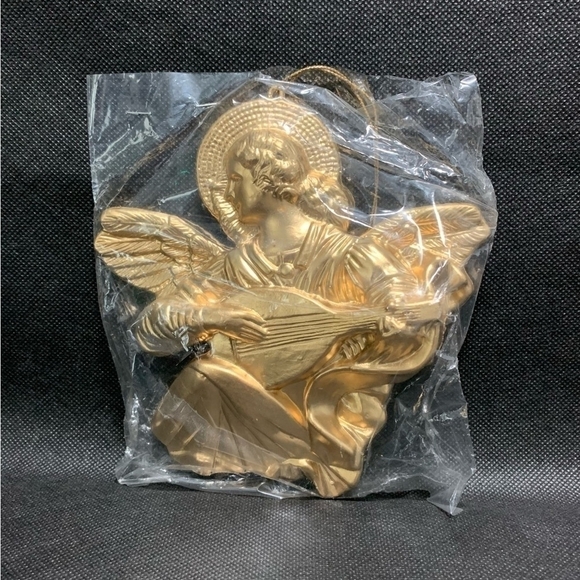 Vintage Ornament Large Gold Glitter Angel Christmas Ornament Roman Angel Gift - Picture 2 of 4